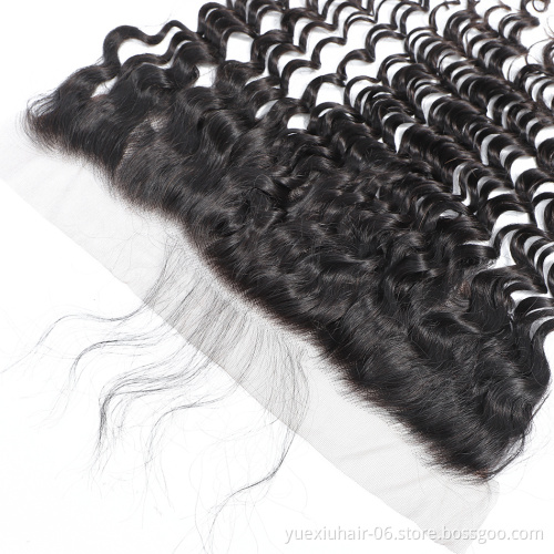 Free Parting 130% Density Unprocessed Virgin Human Hair Lace Closure With Baby Hair